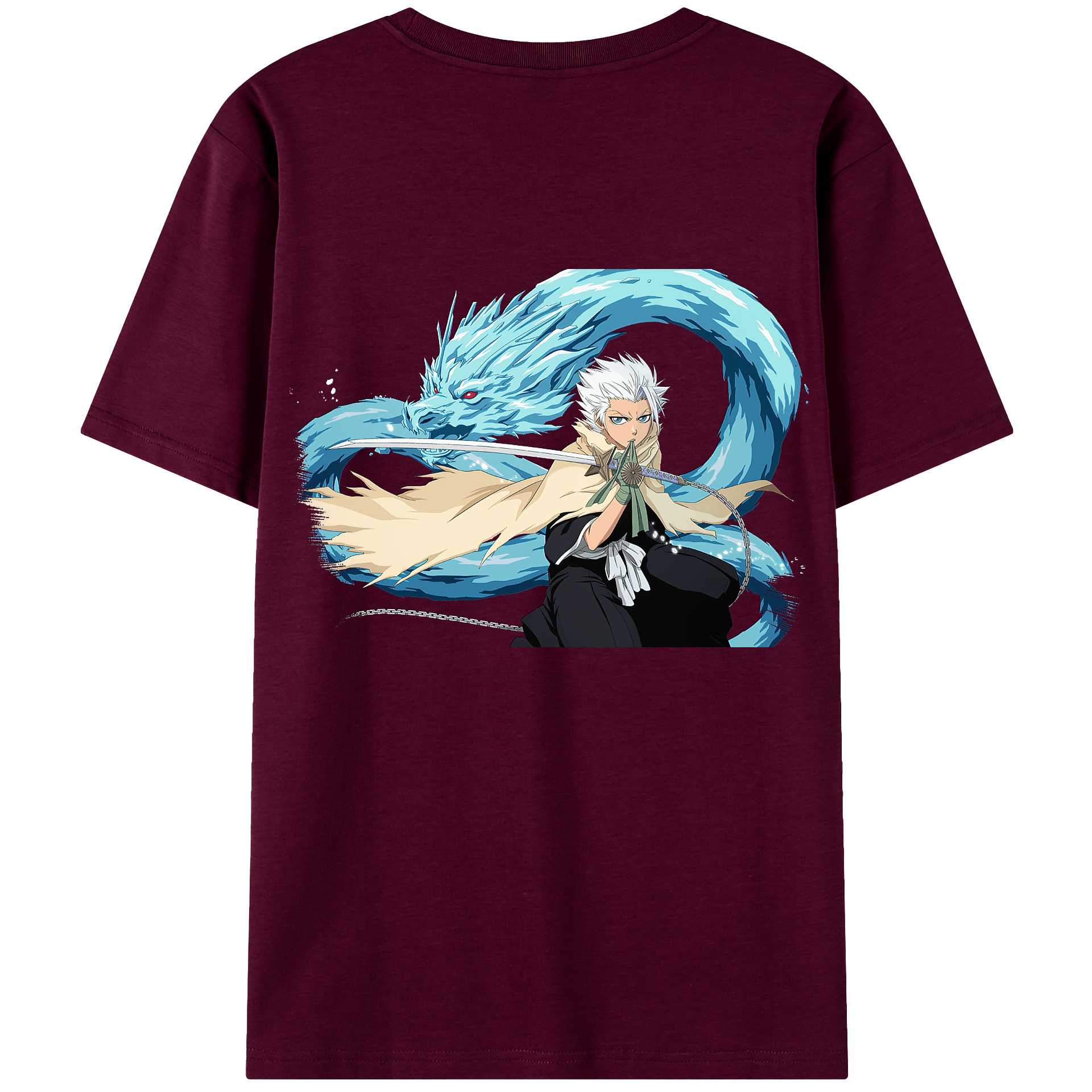 （画像用） ブリーチ 日番谷冬獅郎（ひつがや とうしろう） BLEACH Hitsugaya Toushirou レディース半袖Tシャツ(バックプリント)